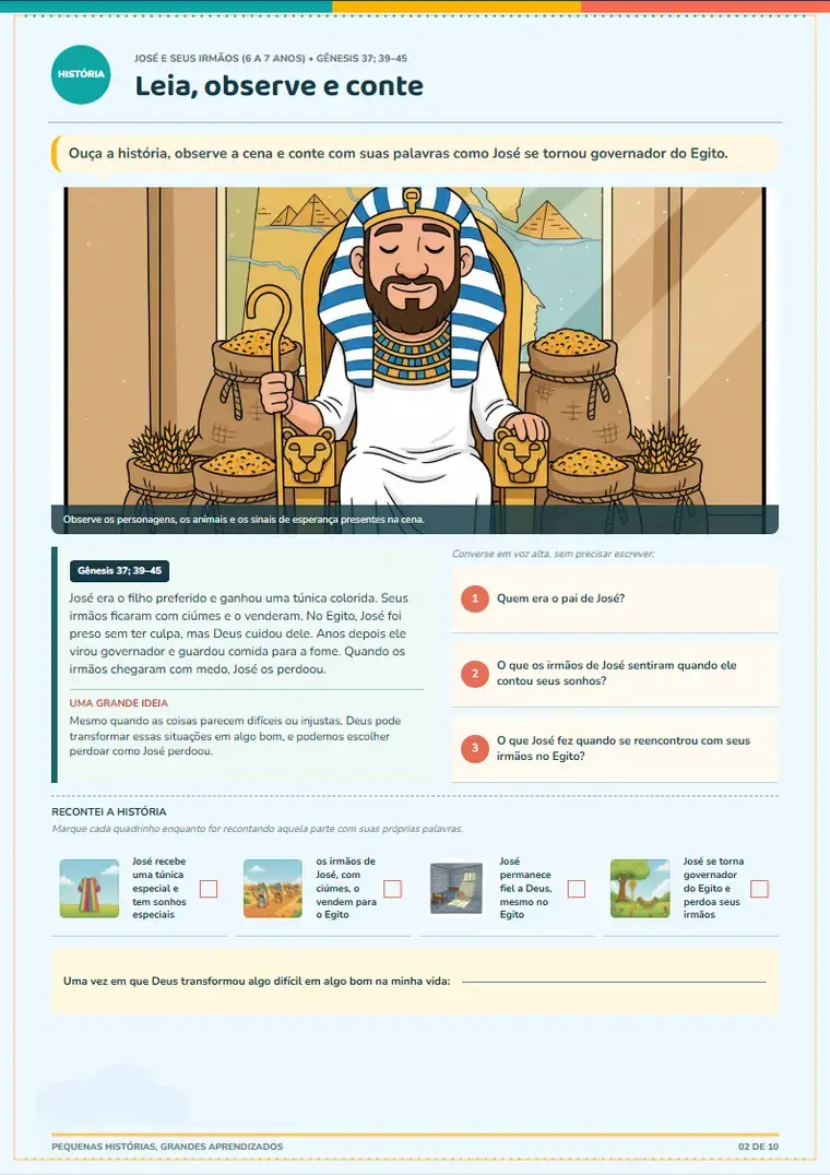 Página real de Caderno Completo — José e seus Irmãos
