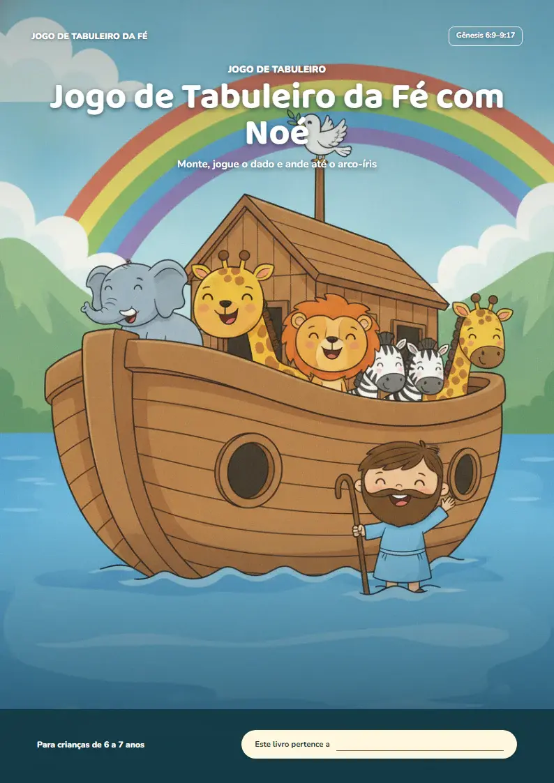 Capa de Jogo de Tabuleiro da Fé com Noé